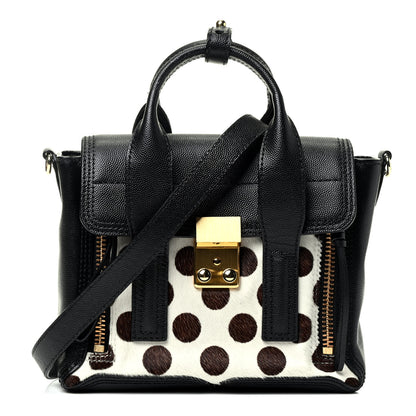 3.1 Phillip Lim Calf Hair Polka Dot Mini Pashli Satchel Black White 1 of 4