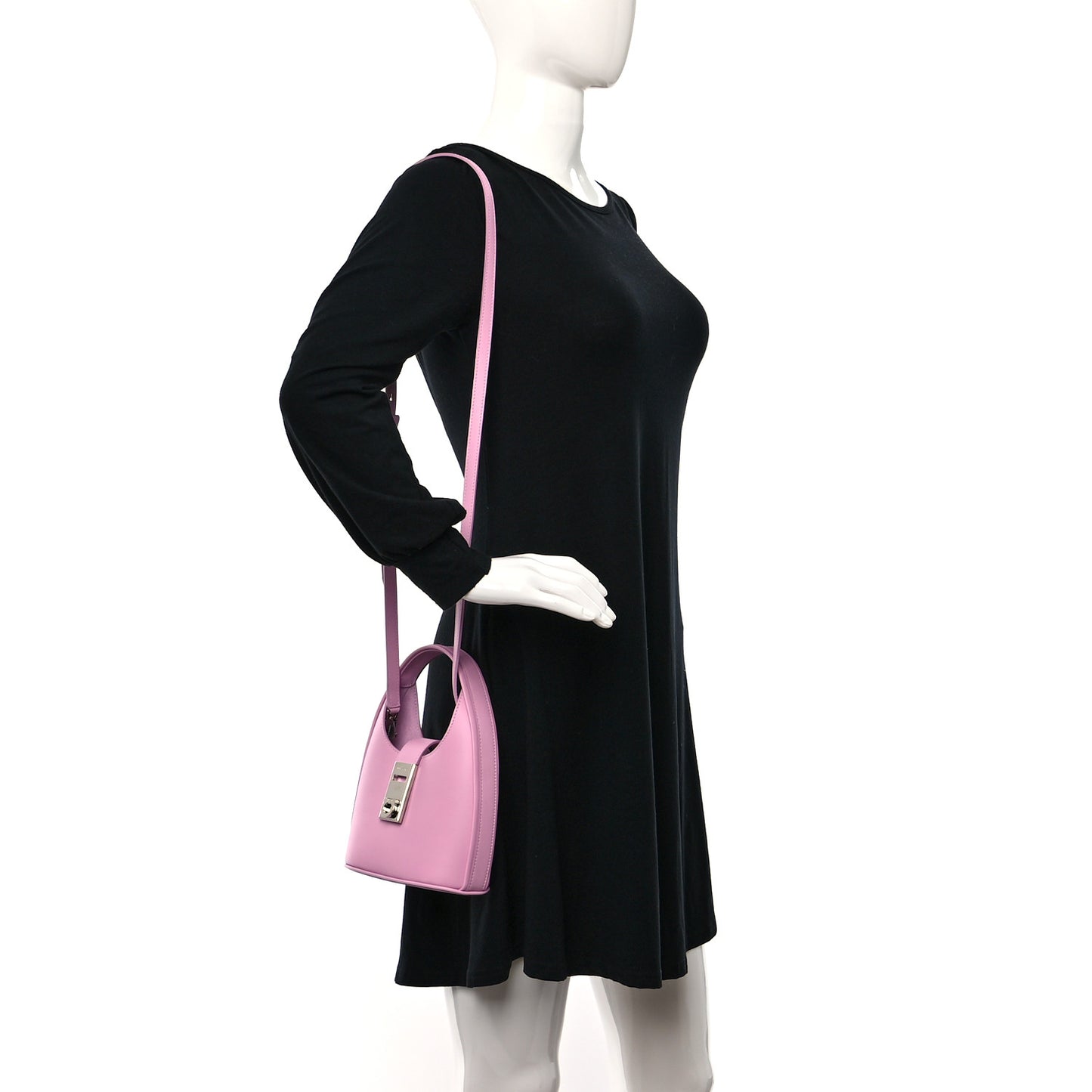 Soft Calfskin Mini Gancini Hobo Bubblegum