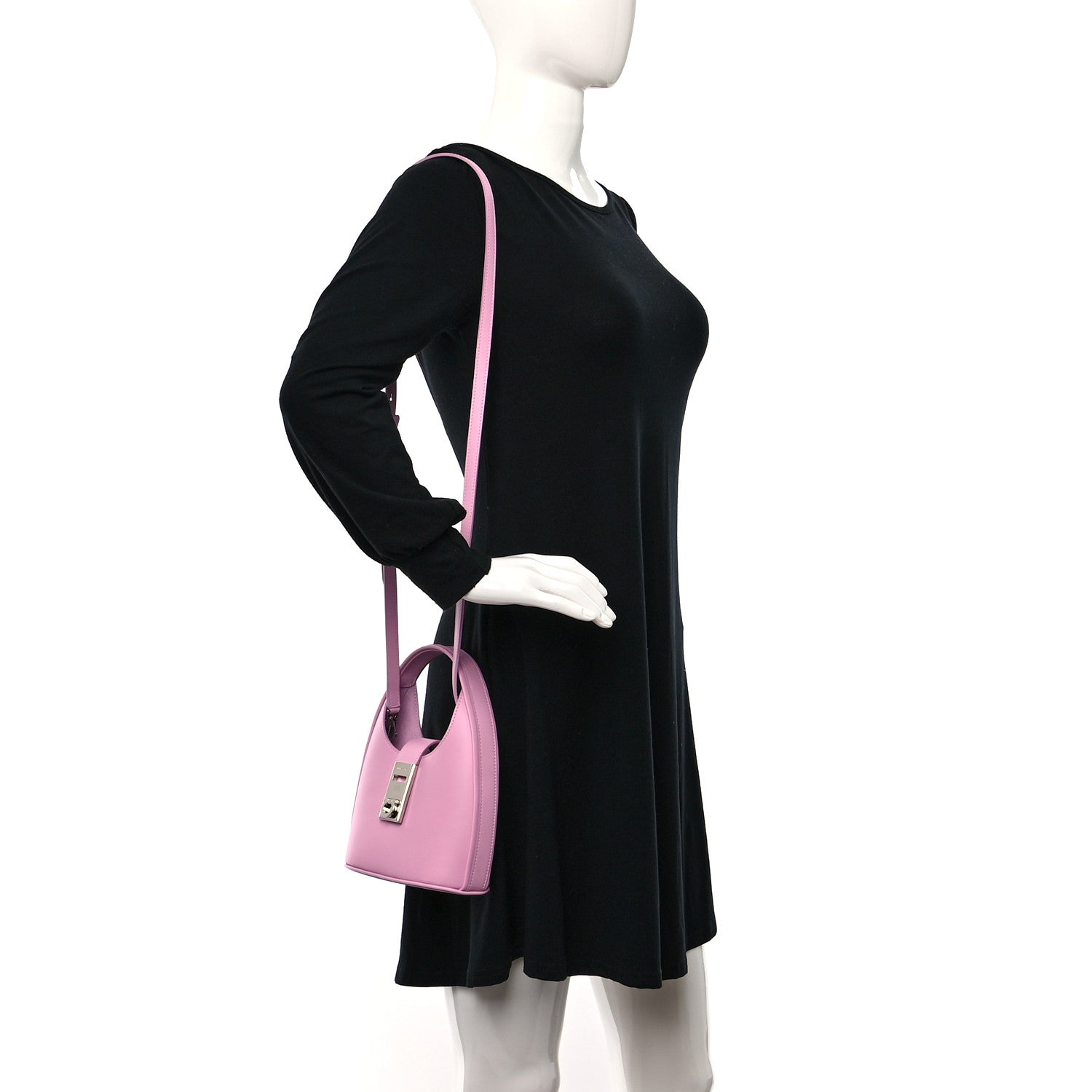 Salvatore Ferragamo Soft Calfskin Mini Gancini Hobo Bubblegum 2 of 8