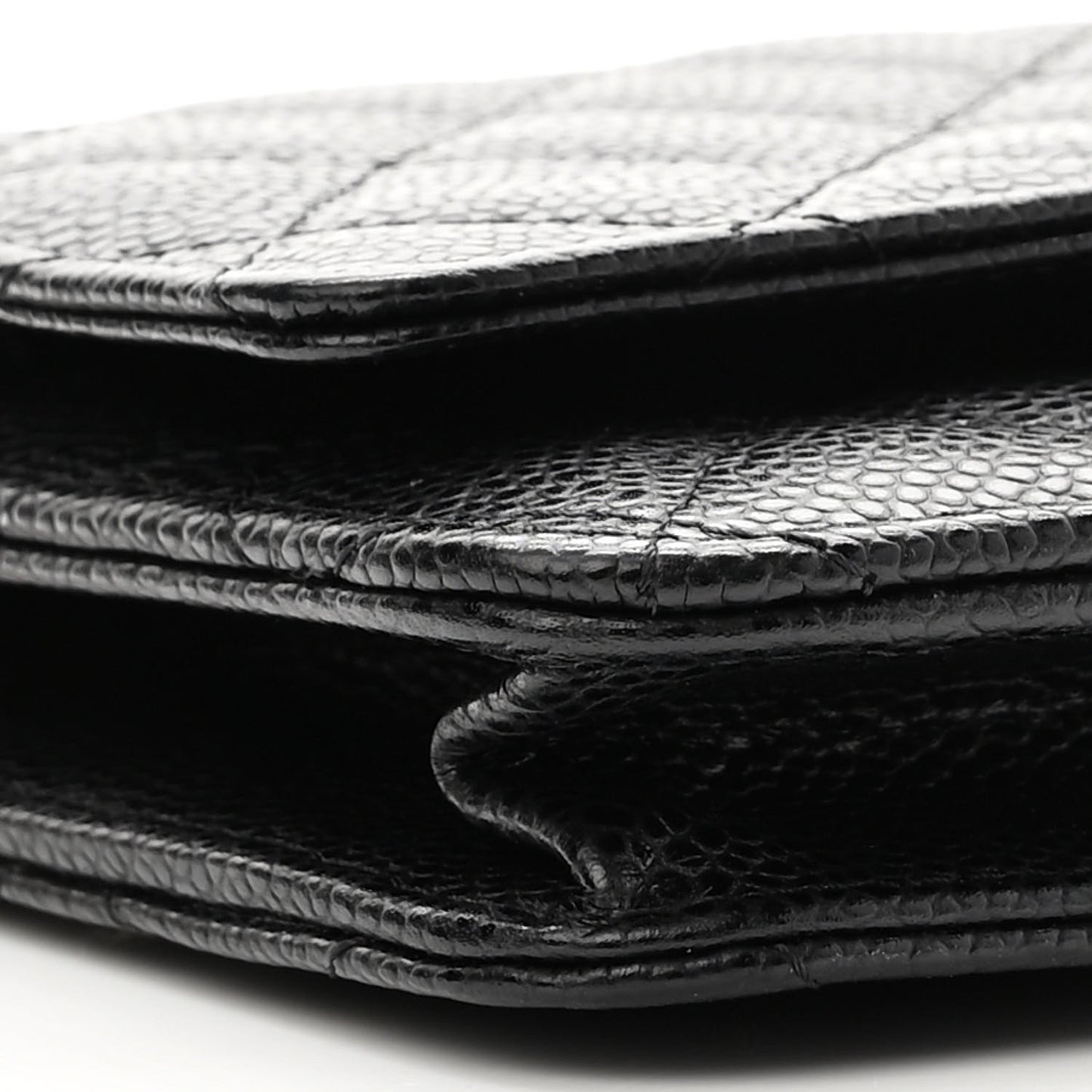 Caviar Quilted Wallet On Chain WOC Black