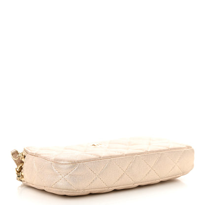 Chanel Metallic Lambskin Quilted Small Clutch With Chain Gold 4 of 13