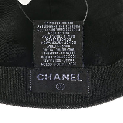 Chanel Cotton Sequin CC Cap Hat Black 8 of 8