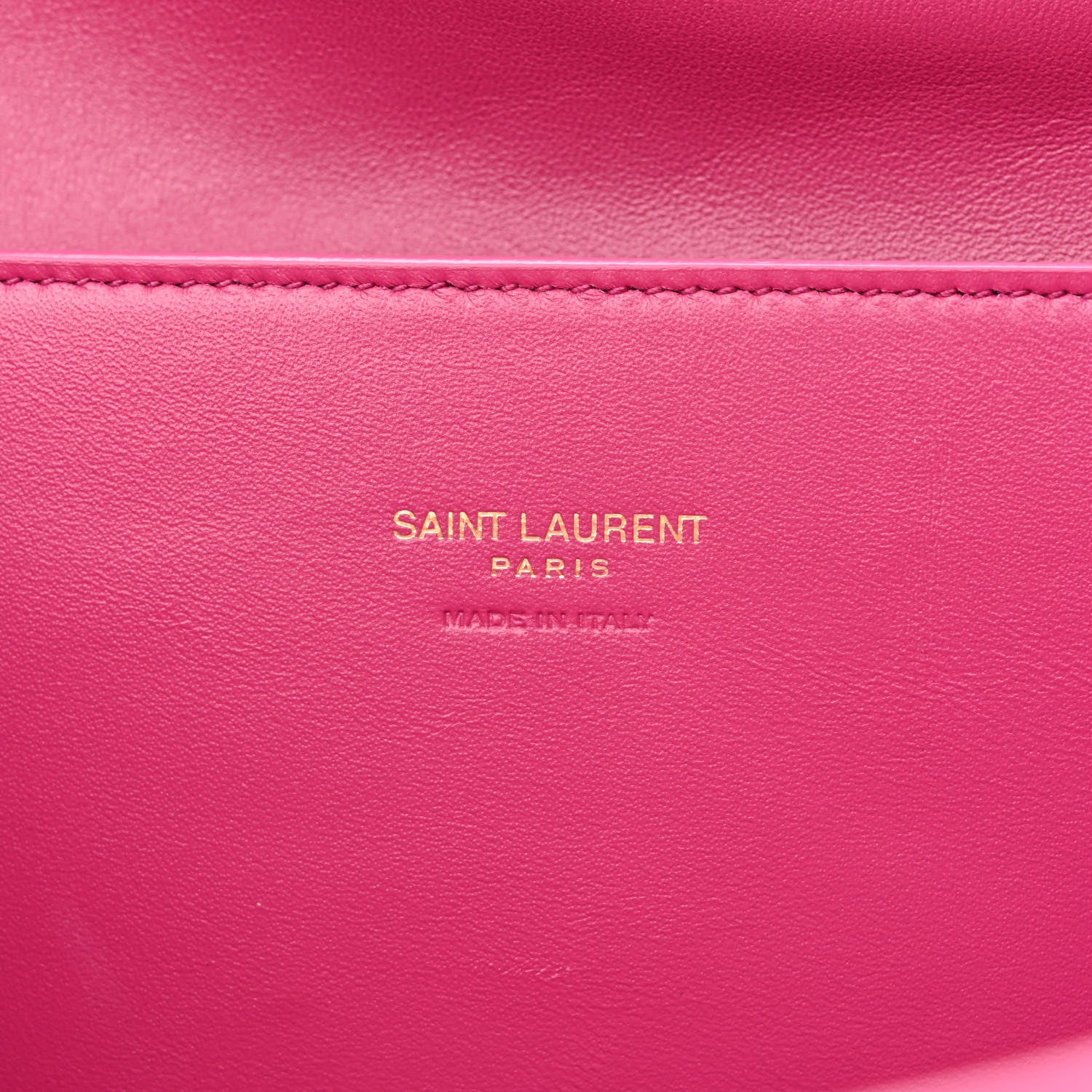 Saint Laurent Smooth Calfskin Suede Medium Reversible Monogram Kate Satchel Rose Rubis 15 of 20