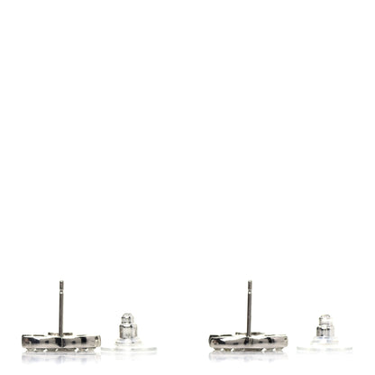 Chanel Crystal CC Earrings Silver 3 of 4
