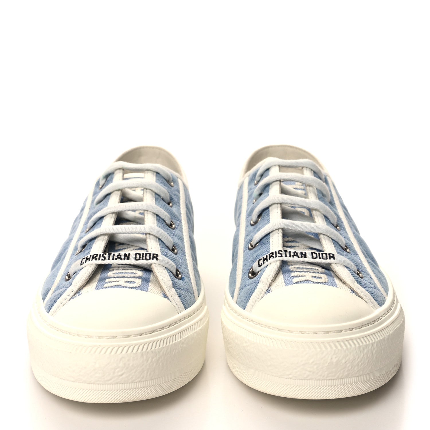 Christian Dior Denim Cannage Walk'N'Dior Low Top Sneakers 39.5 Dynamic Blue 2 of 10