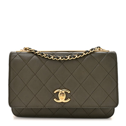 Chanel Lambskin Quilted Trendy CC Wallet On Chain WOC Green 1 of 17