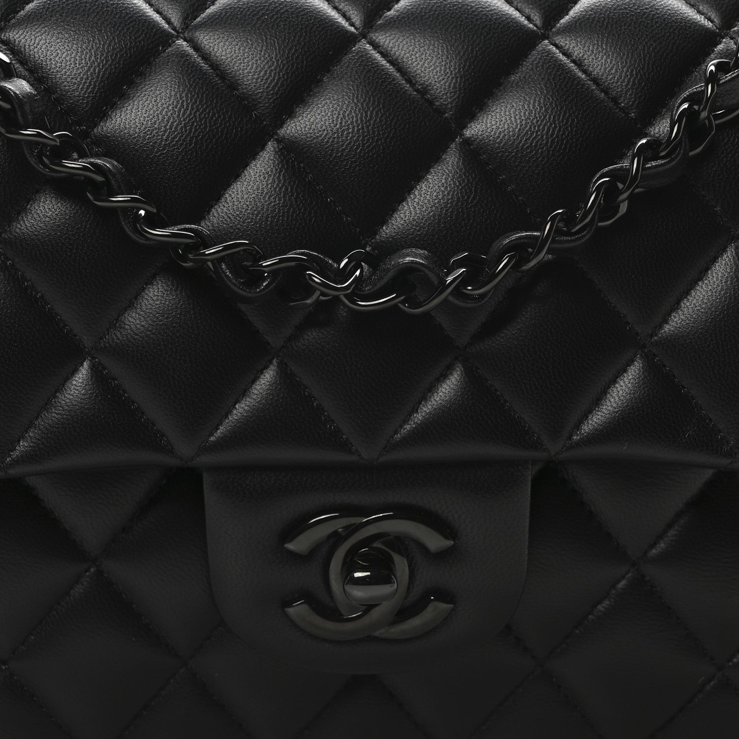 Chanel Lambskin Quilted Medium Double Flap So Black 8 of 10