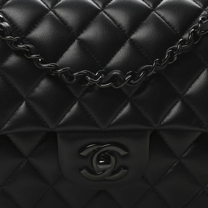 Chanel Lambskin Quilted Medium Double Flap So Black 8 of 10