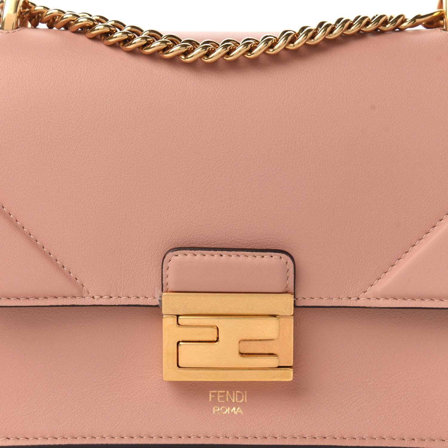 Fendi Vitello Grace Matte Small Kan U Shoulder Bag Rosa Bourbon 10 of 10