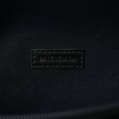 Balenciaga Twill Nylon Allover Logo Explorer Beltpack Black White 6 of 8