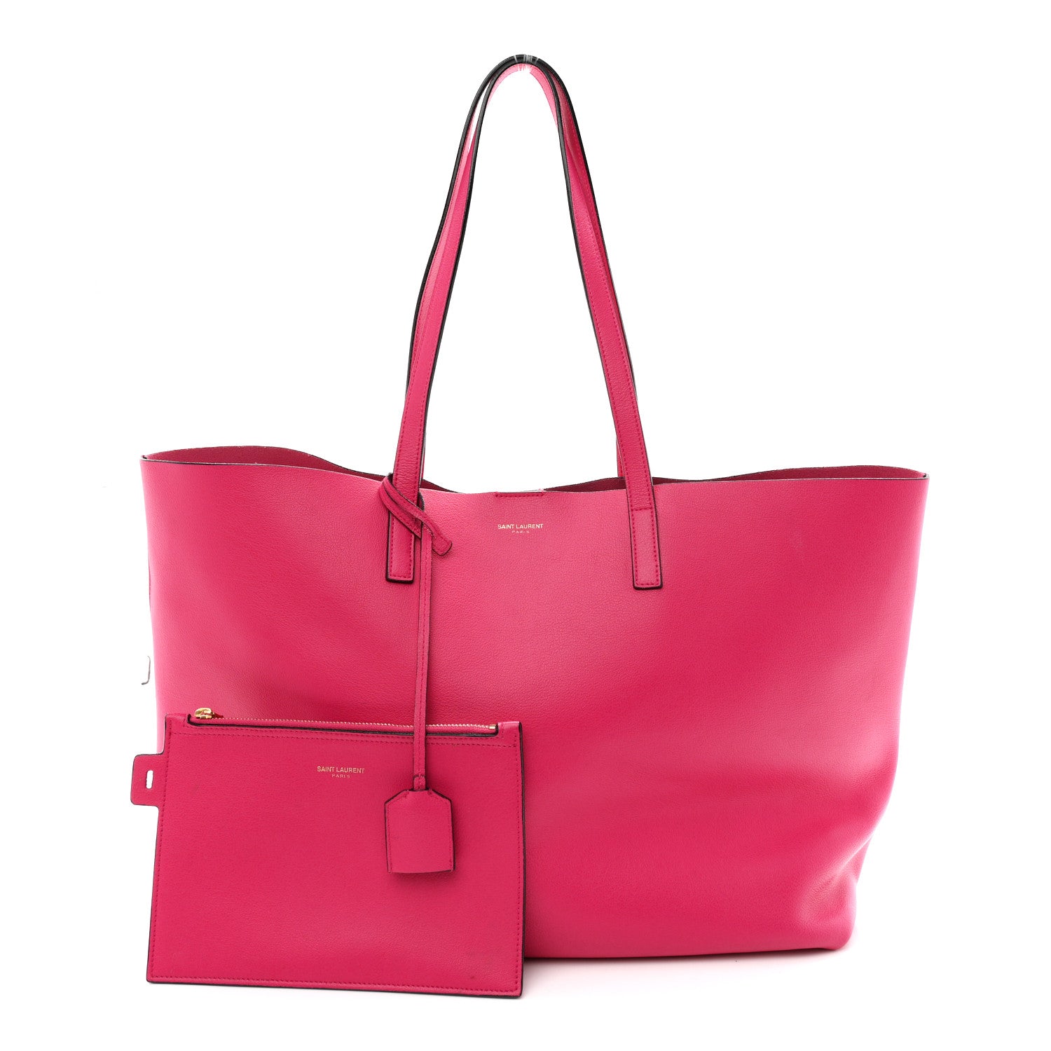 Saint Laurent Calfskin Large Shopping Tote Fuchsia 3 of 10
