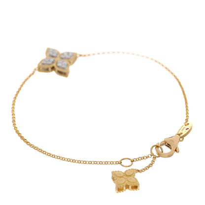 Roberto Coin 18K Yellow White Gold Diamond Princess Flower Charm Bracelet 2 of 4
