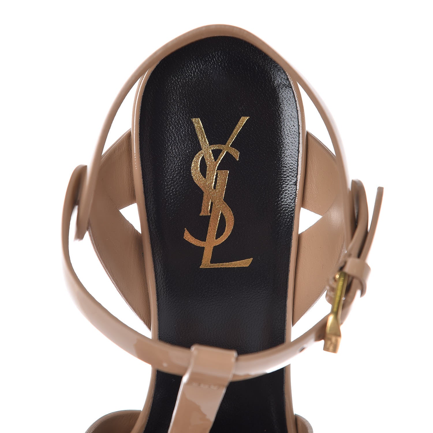 Saint Laurent Patent Tribute 105 Platform Sandals 37 Dark Nude 8 of 10