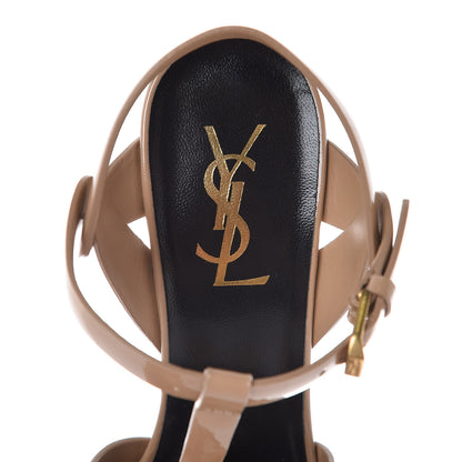 Saint Laurent Patent Tribute 105 Platform Sandals 37 Dark Nude 8 of 10