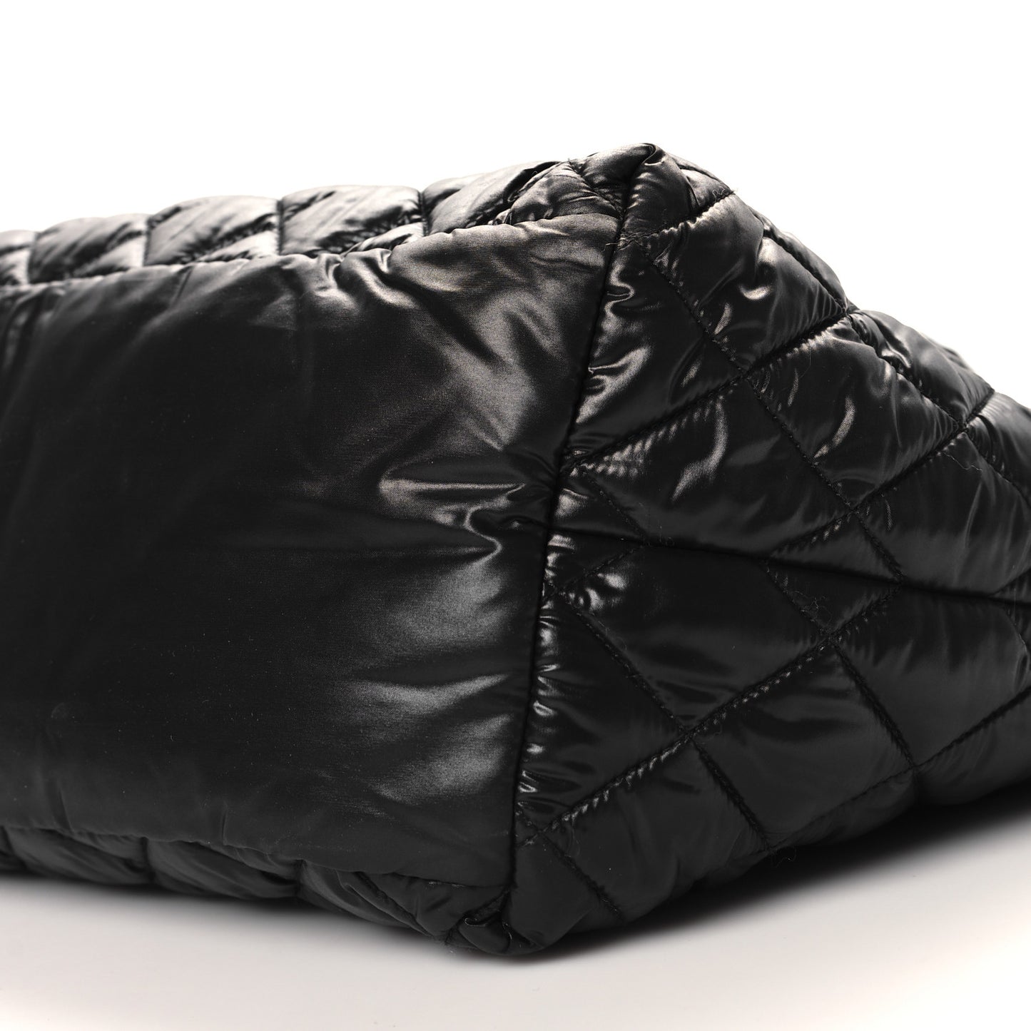 Nylon Quilted Small Coco Cocoon Tote Black