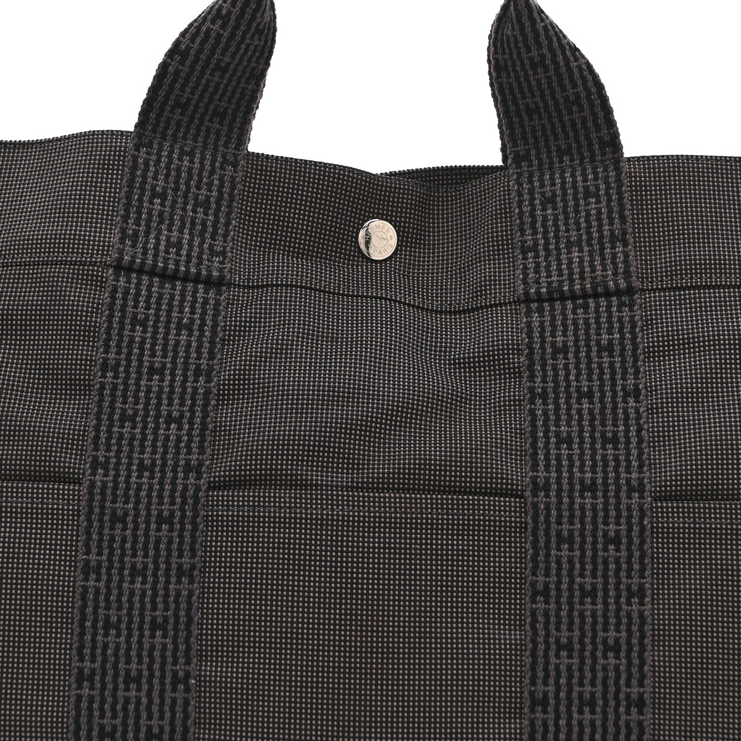 Hermes Canvas Herline MM Tote Grey 7 of 9