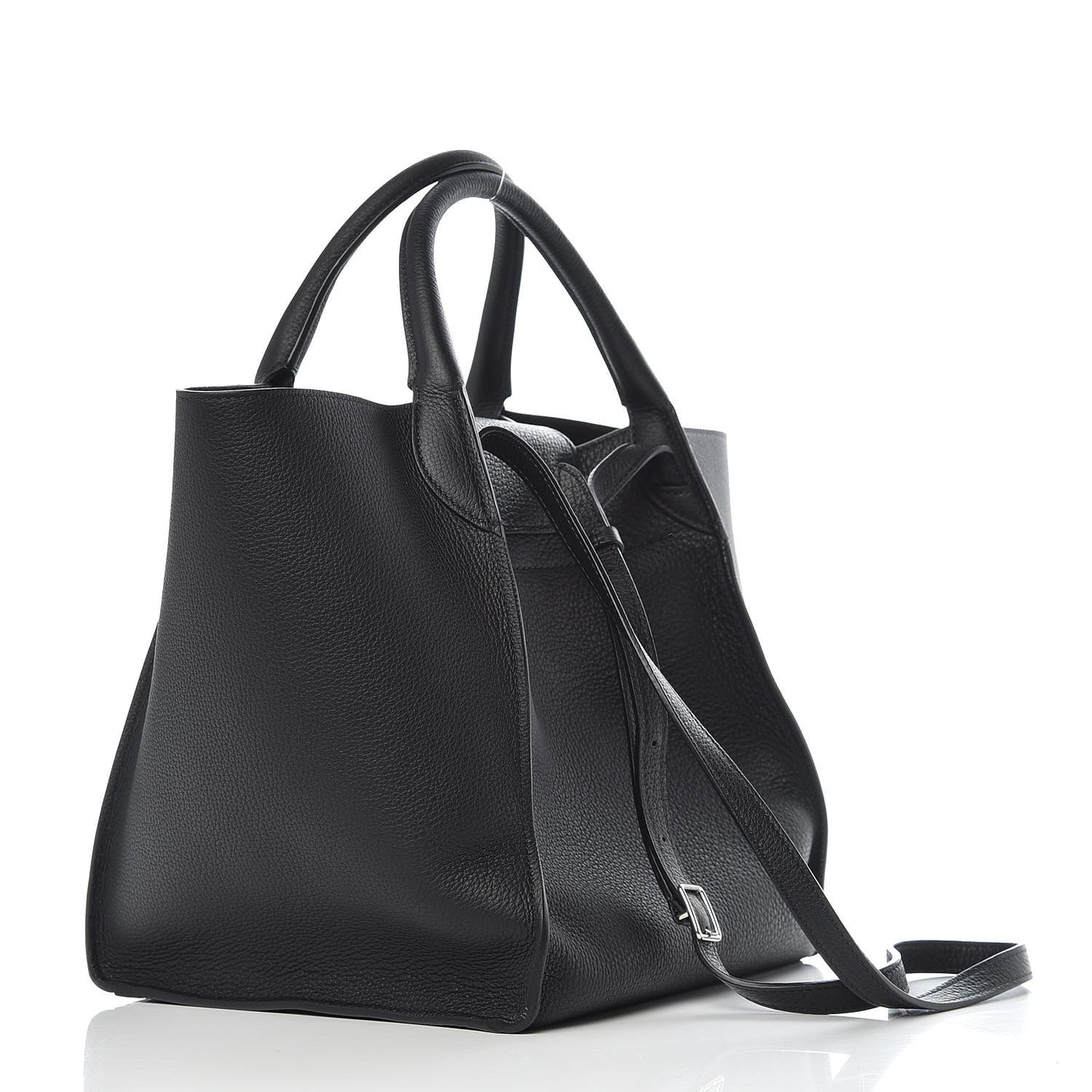 Supple Grained Calfskin Small Big Bag Black