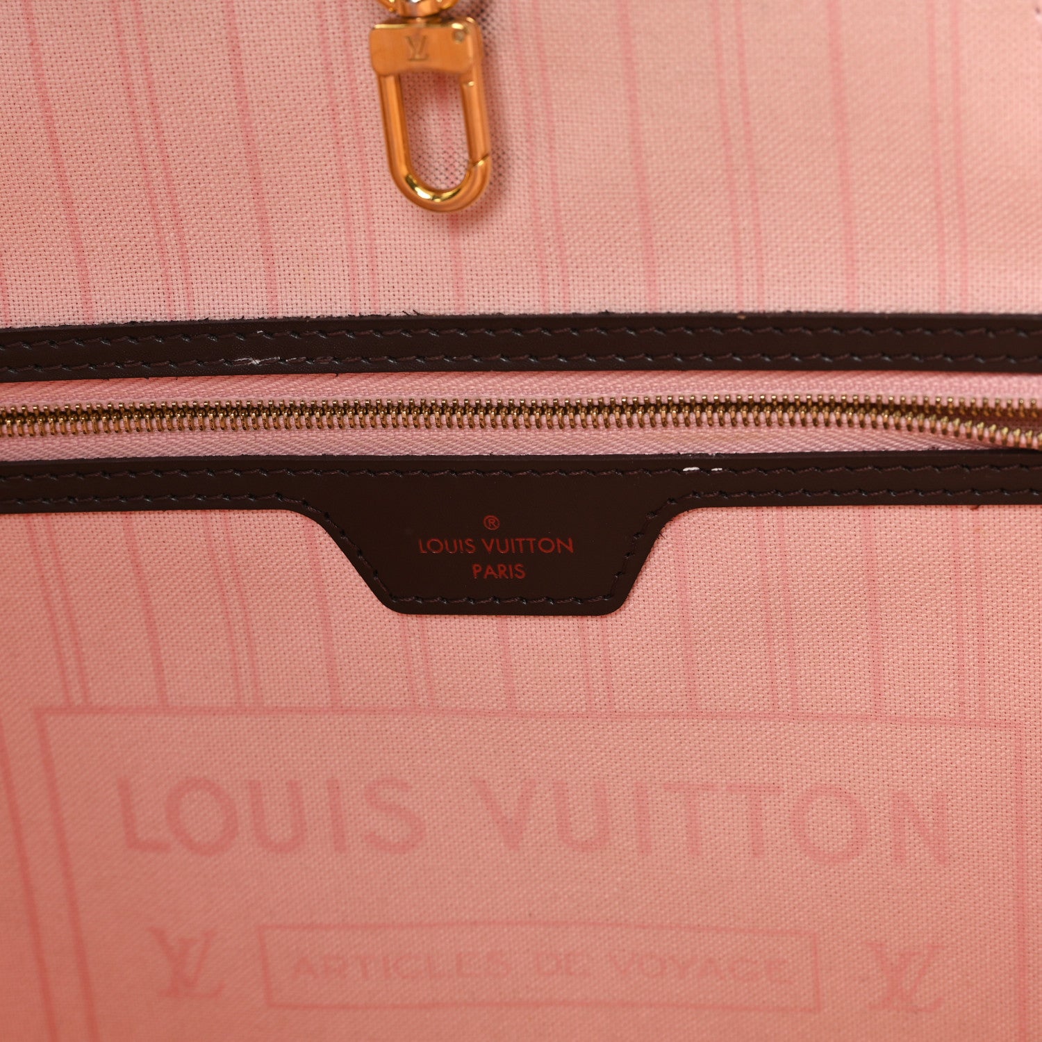 Louis Vuitton Damier Ebene Neo Neverfull MM Rose Ballerine 7 of 12