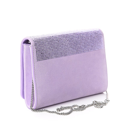 Versace Suede Palazzo Crystal Chain Evening Bag Light Purple 2 of 7