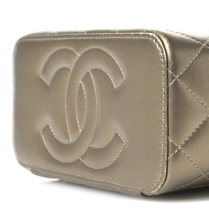 Chanel Metallic Lambskin Quilted Small CC Dynasty Vanity Case With Chain Gold 11 of 11
