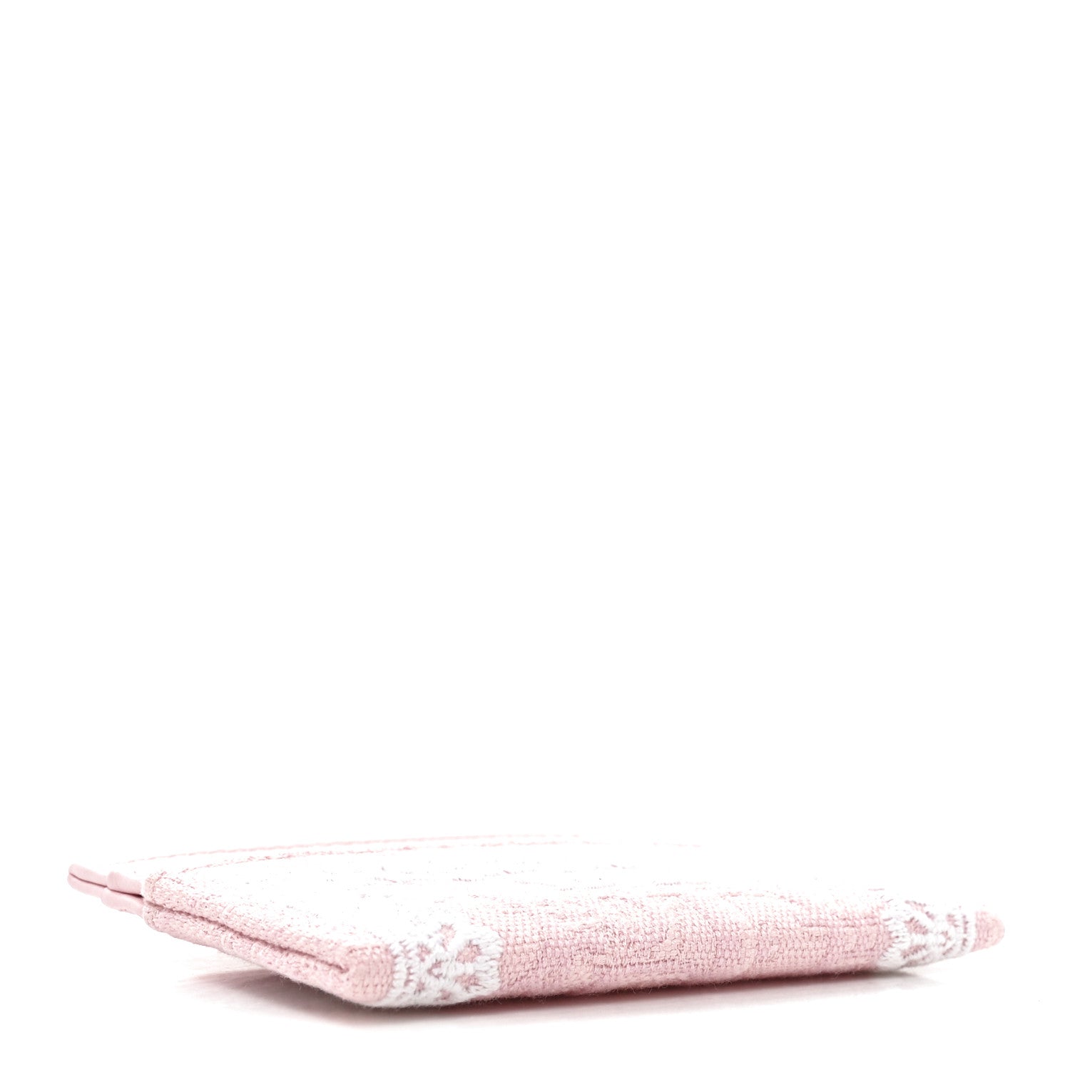 Christian Dior Calfskin Technical Fabric Oblique Lace Freesia Card Holder Pink 3 of 8