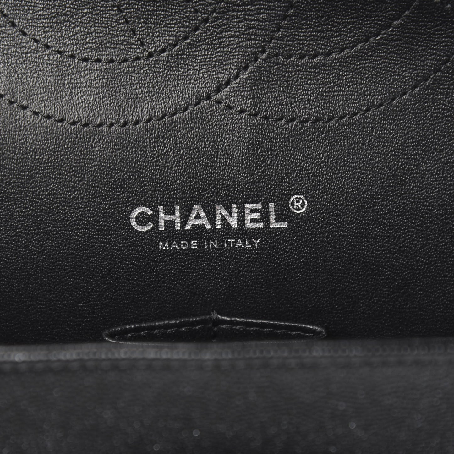 Iridescent Caviar Quilted Jumbo Double Flap Black