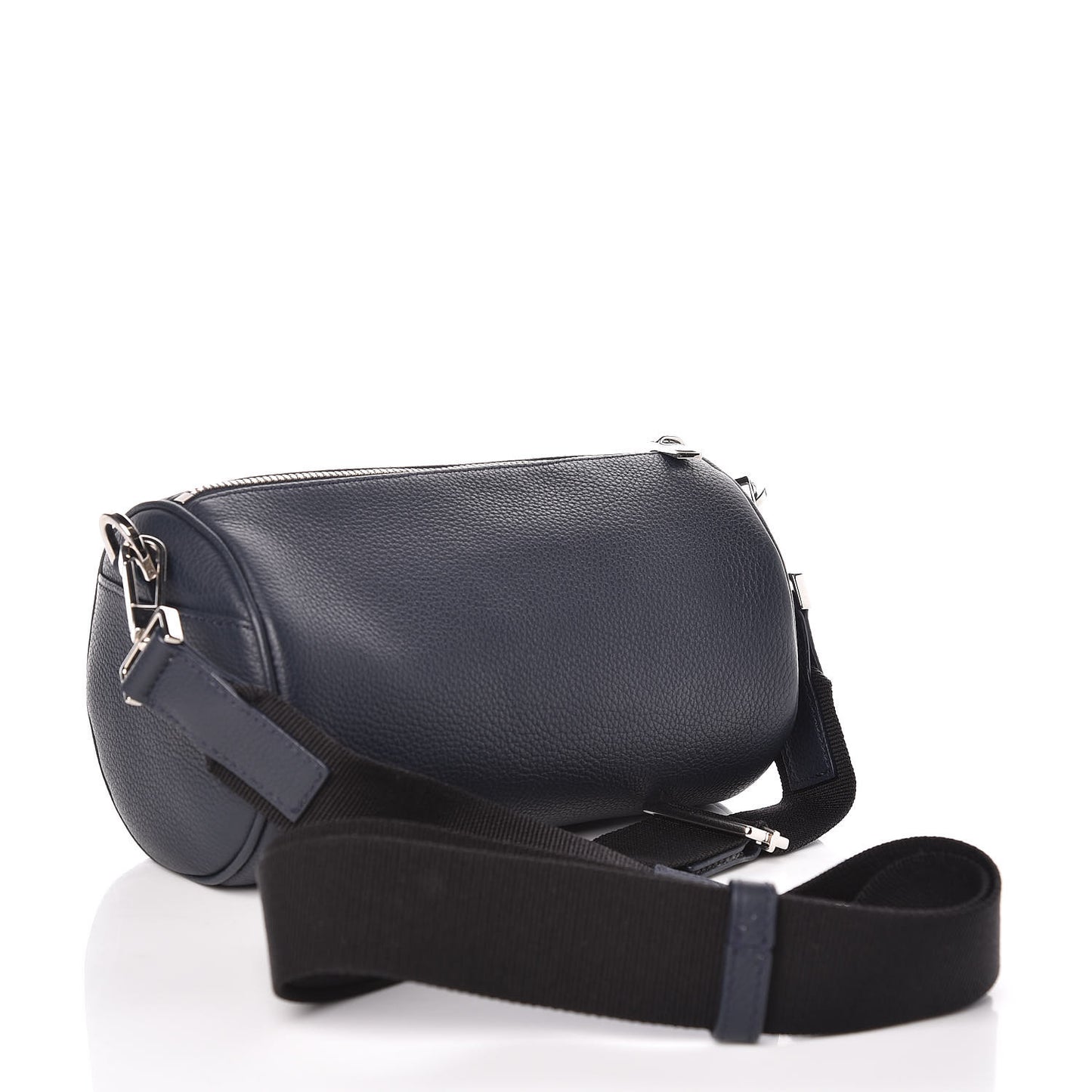 HOMME Grained Calfskin Mens Roller Pouch Navy Blue