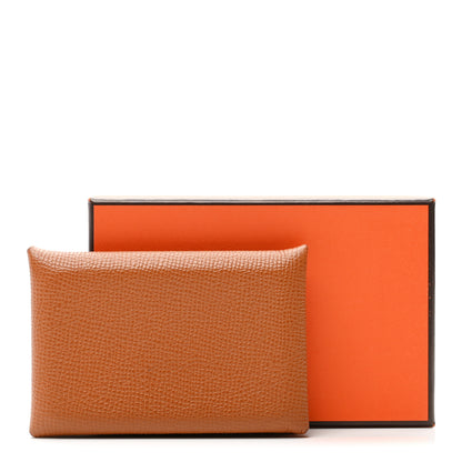 Hermes Epsom Calvi Card Case Gold 7 of 7