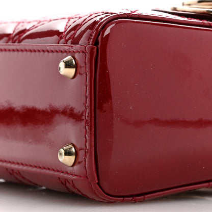 Christian Dior Patent Cannage Mini Lady Dior Red 10 of 13