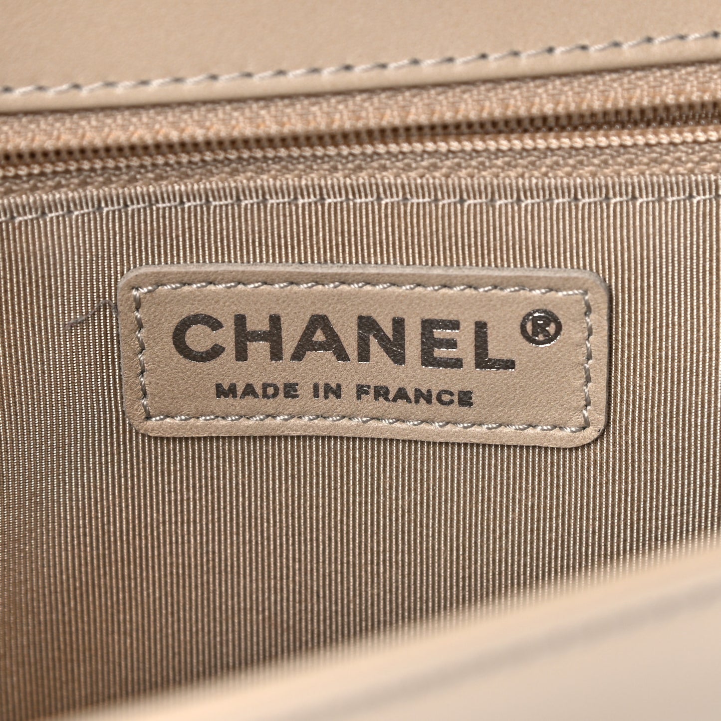 Glazed Calfskin New Medium Boy Flap Beige