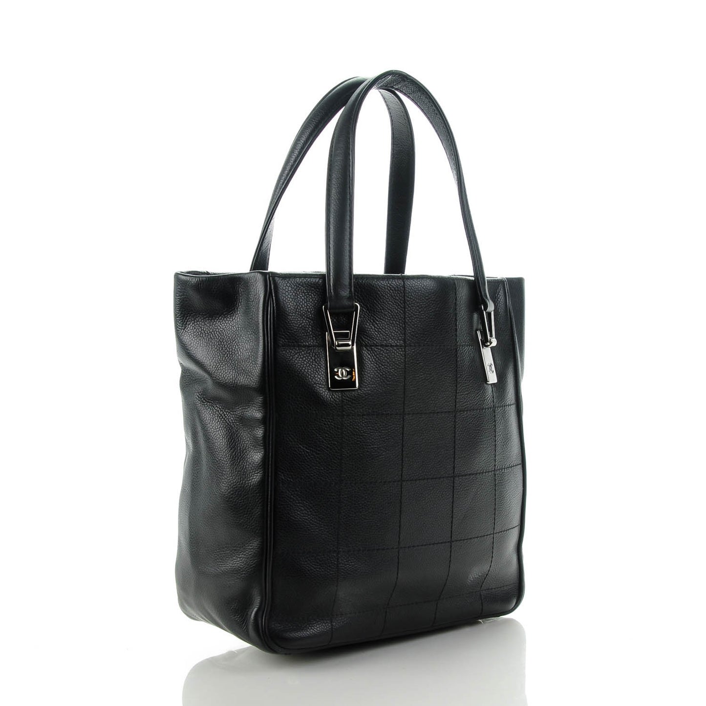 Caviar Square Stitched Tote Black