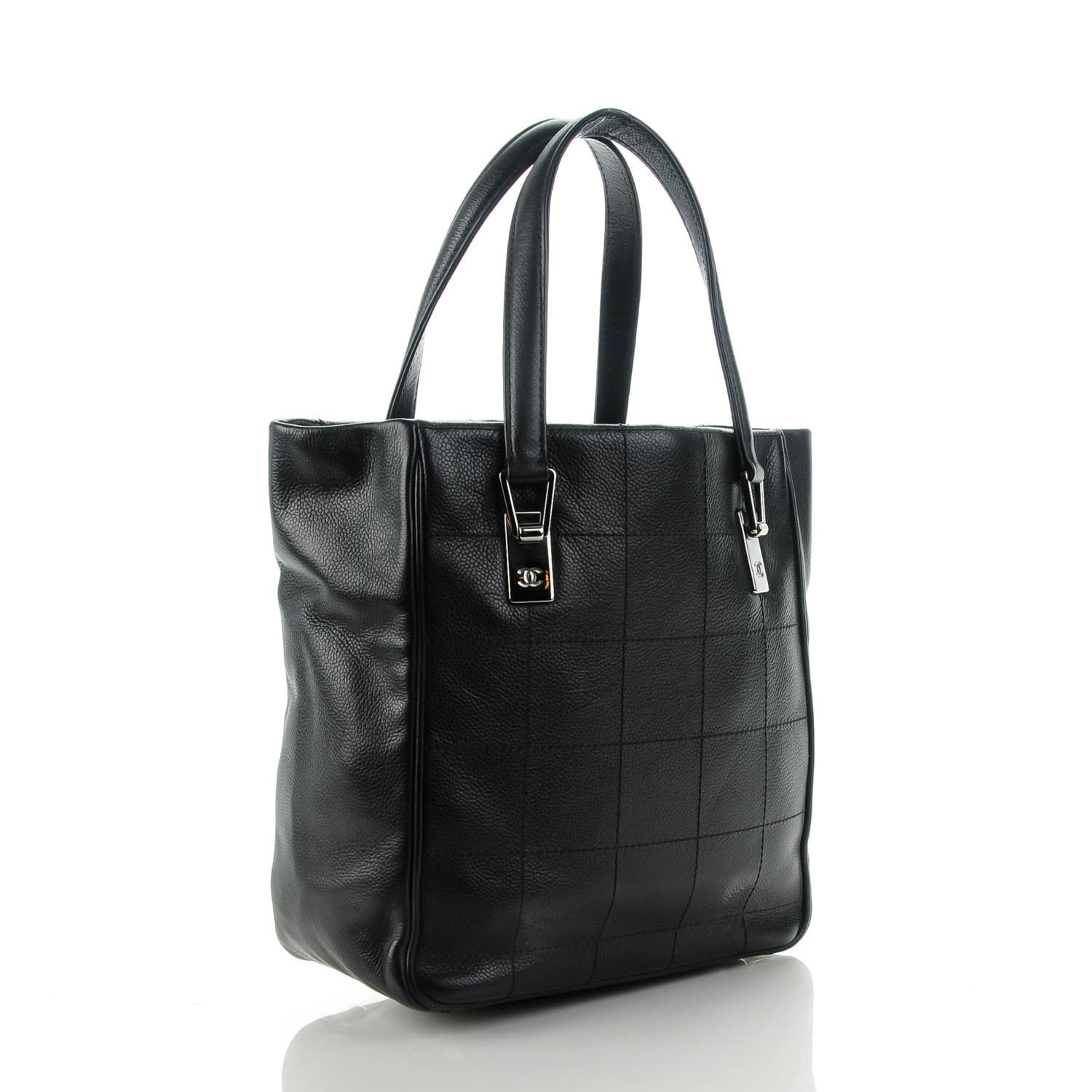 Chanel Caviar Square Stitched Tote Black 3 of 7