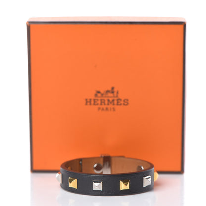 Hermes Swift Mini Dog Square Studded Bracelet T1 Black 6 of 6