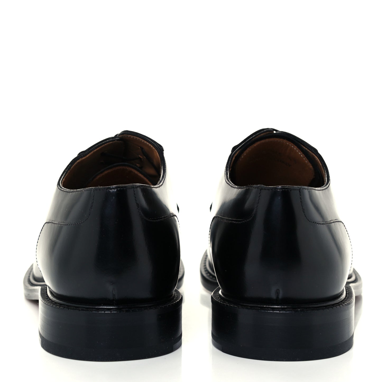 Polished Calfskin Mens Derby Shoe 45 Black