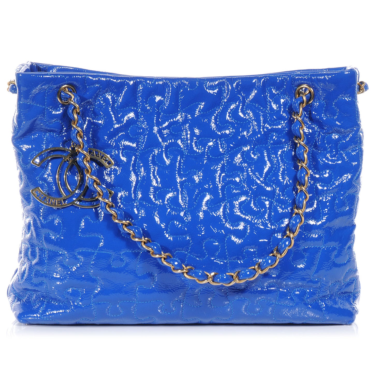 Patent Puzzle Tote Electric Blue