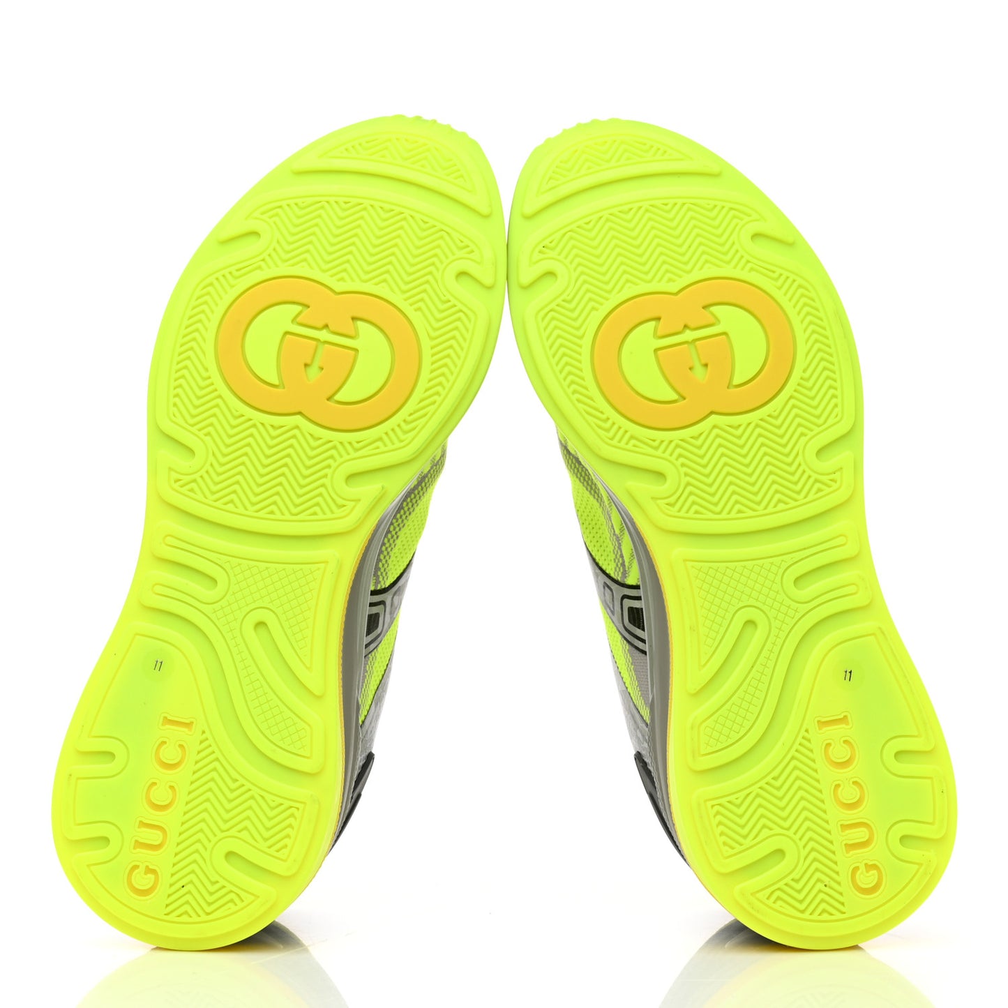 Fabric Mens Ultrapace R Mid Top Sneakers 11 Grey Neon Yellow Silver Loess
