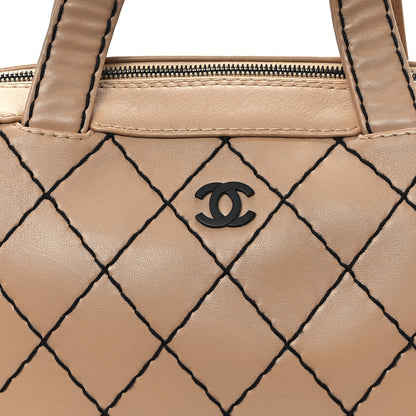 Chanel Calfskin Wild Stitch Top Handle Bag Beige 8 of 11