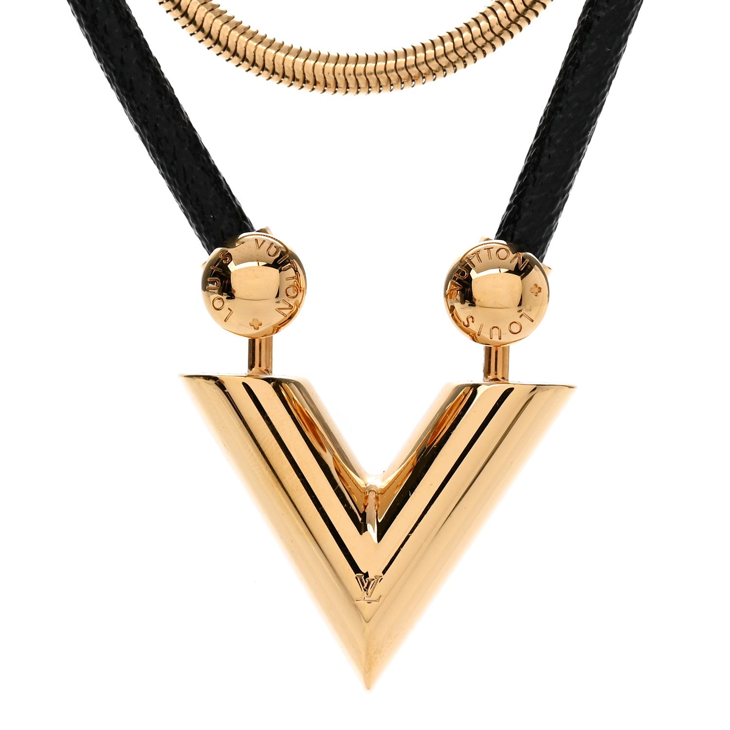 Louis Vuitton Essential V Necklace Gold 4 of 9