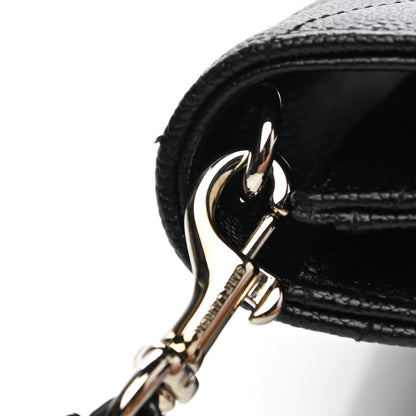 Saint Laurent Grain De Poudre Matelasse Chevron Monogram Envelope Clutch Black 9 of 10