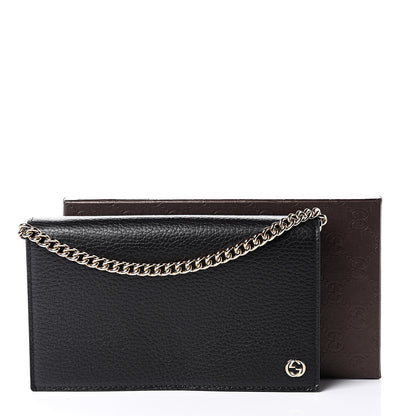 Gucci Dollar Calfskin Medium Betty Chain Wallet Black 11 of 11