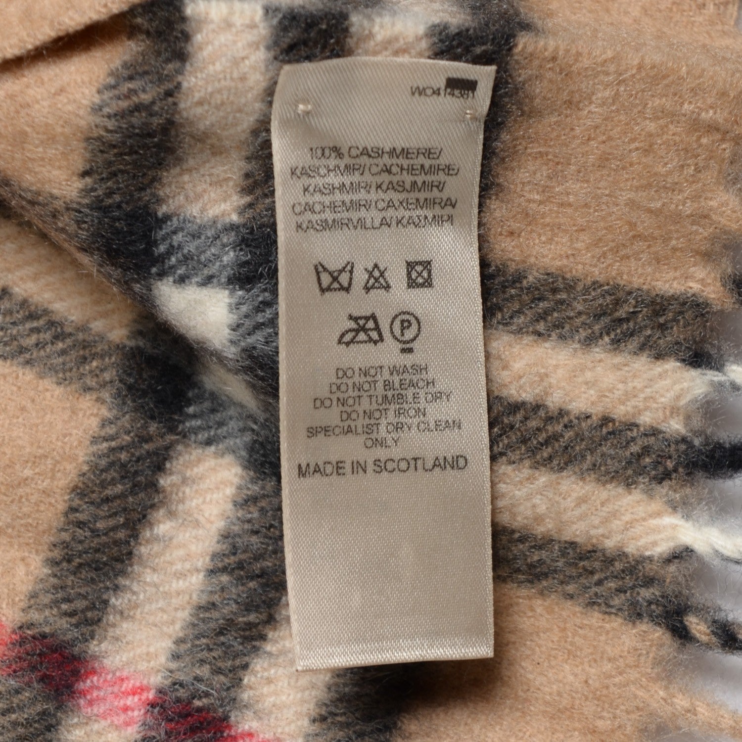 Burberry Lambswool Check Fringe Scarf Camel 4 of 5