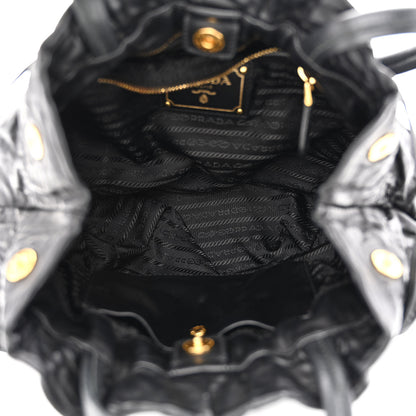 Prada Nappa Antique Drawstring Tote Black 5 of 11
