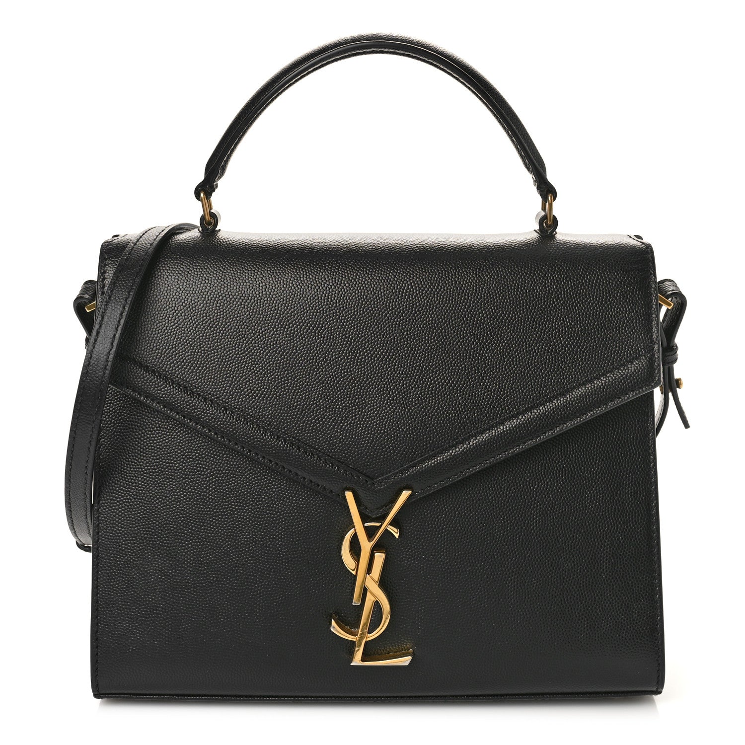 Saint Laurent Grain de Poudre Medium Classic Monogram Cassandra Top Handle Black 1 of 9