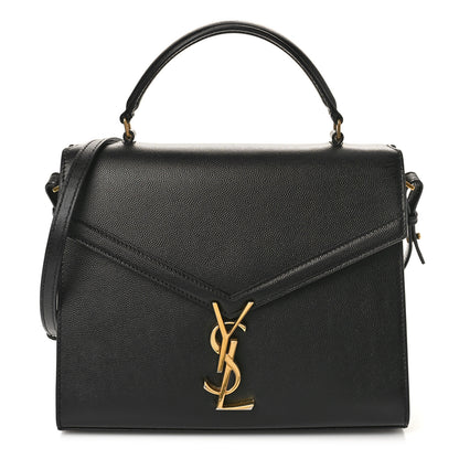 Saint Laurent Grain de Poudre Medium Classic Monogram Cassandra Top Handle Black 1 of 9