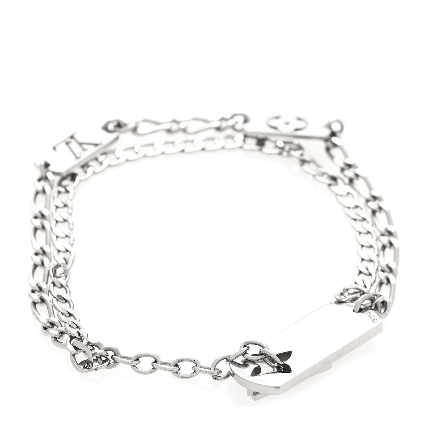 Monogram LV Double Chain Bracelet Silver