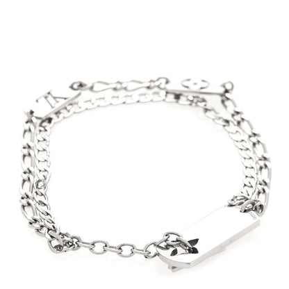 Louis Vuitton Monogram LV Double Chain Bracelet Silver 2 of 6