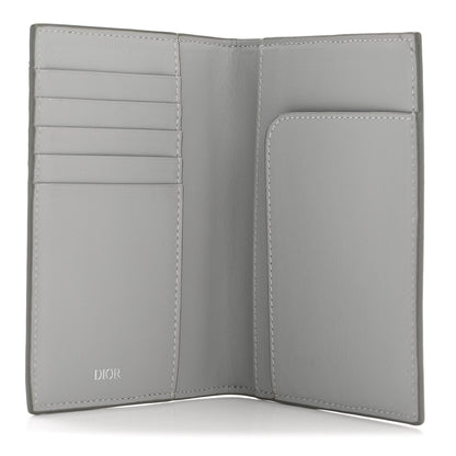Christian Dior Calfskin CD Diamond Canvas Passport Holder Grey 5 of 8