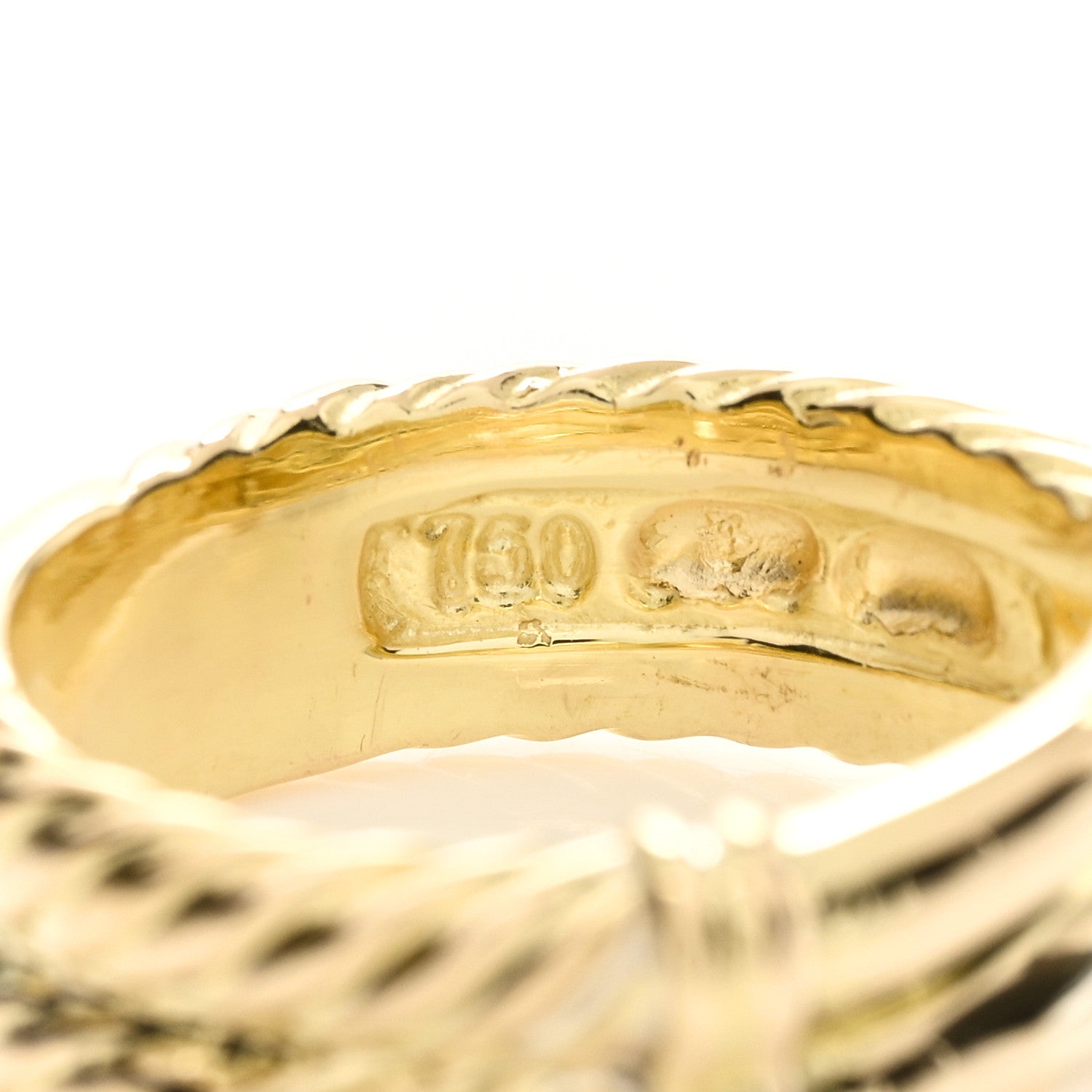 David Yurman 18K Yellow Gold Metro Double Cable Band Ring 53 6.25 5 of 5