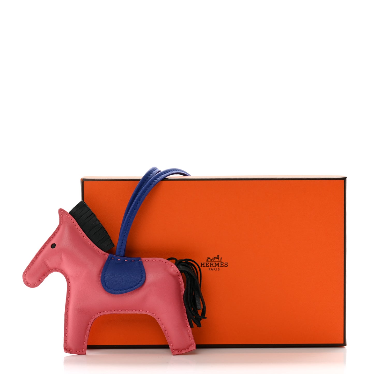 Milo Lambskin Grigri Rodeo Horse Bag Charm MM Rose Azalee Malachite Bleu Electrique