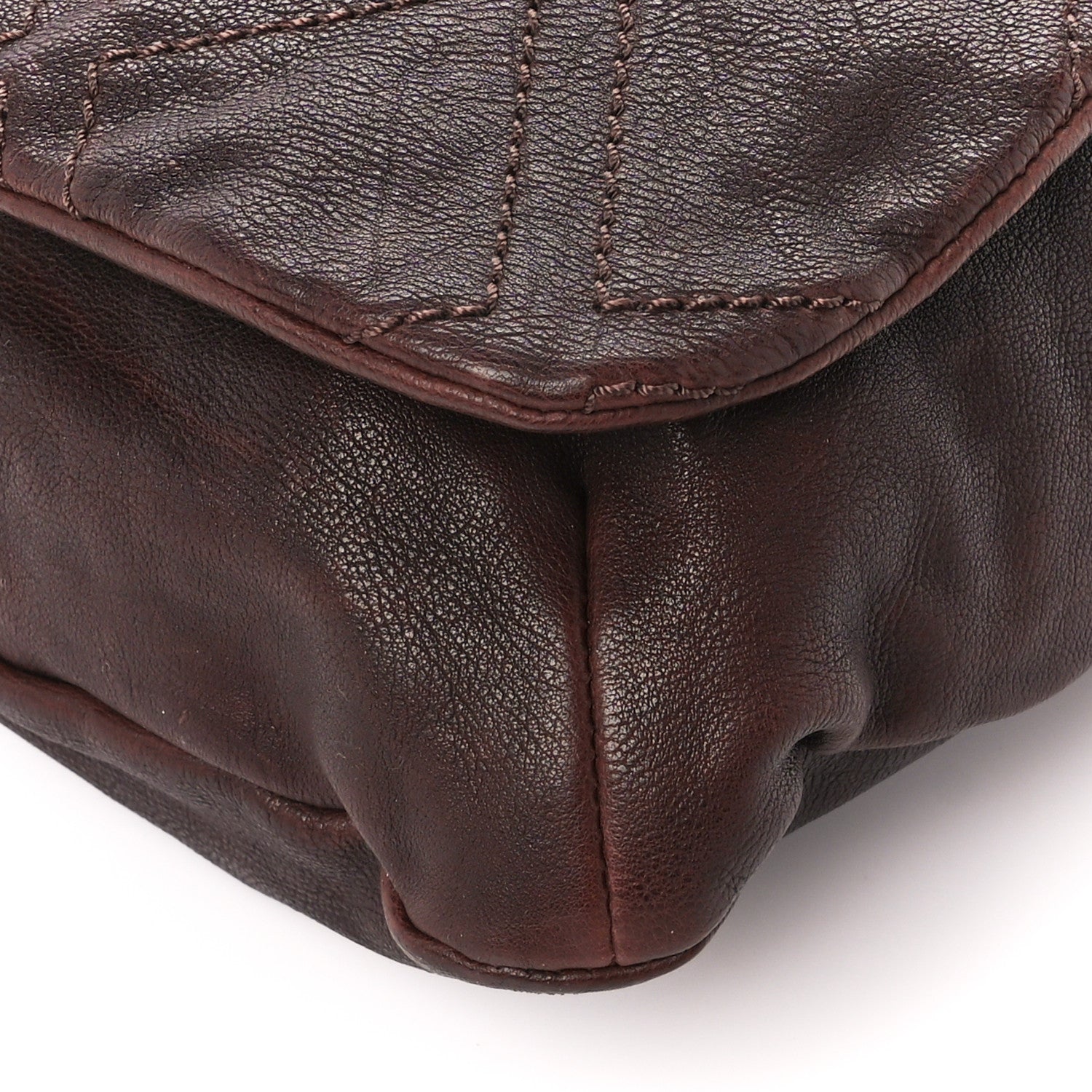 Chanel Calfskin Diamond Stitch Large Messenger Brown 11 of 12